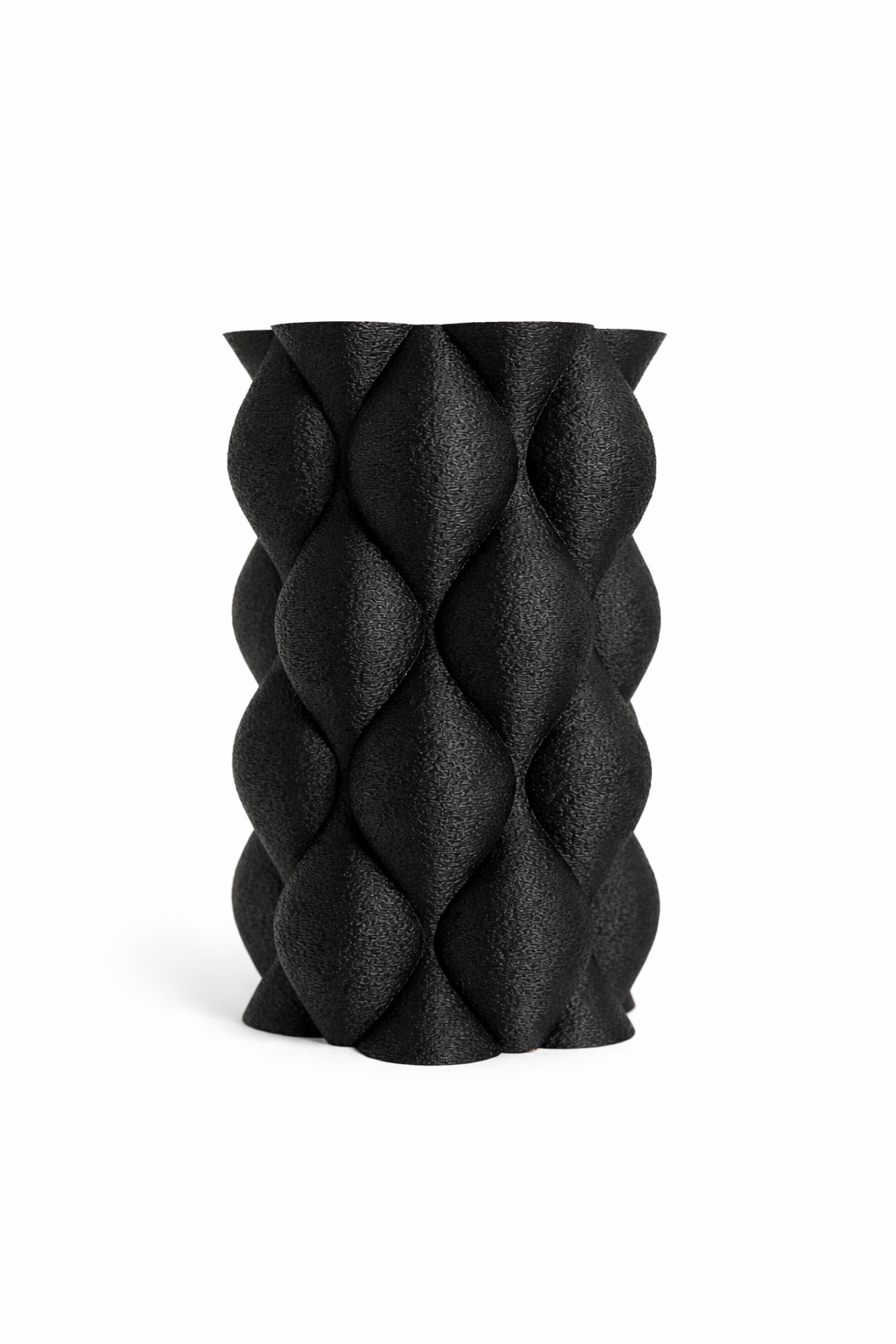 Vază modernă neagră, design texturat, decor minimalist